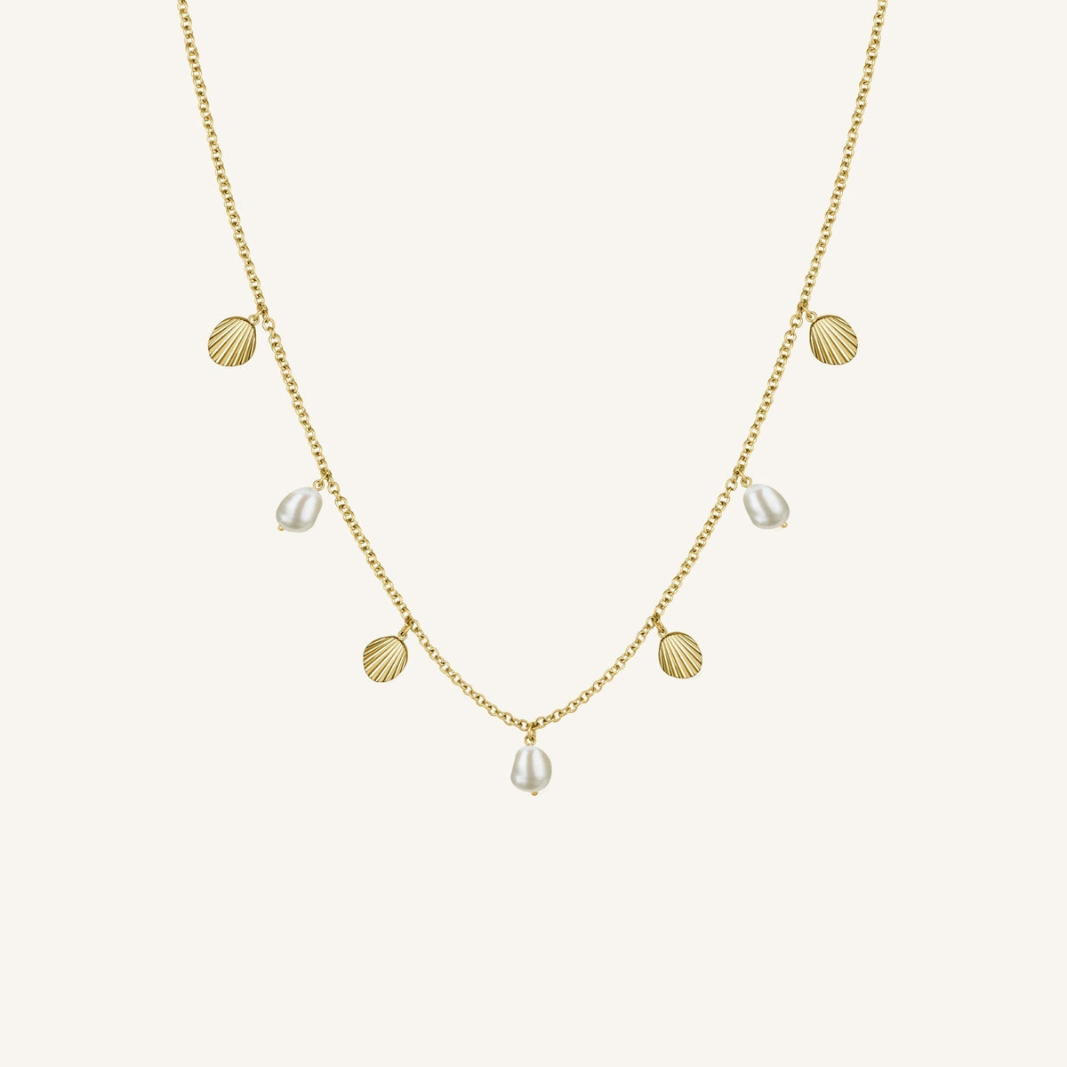 Multi shell and pearl necklace JMSPNG-J161,leftcolumn,