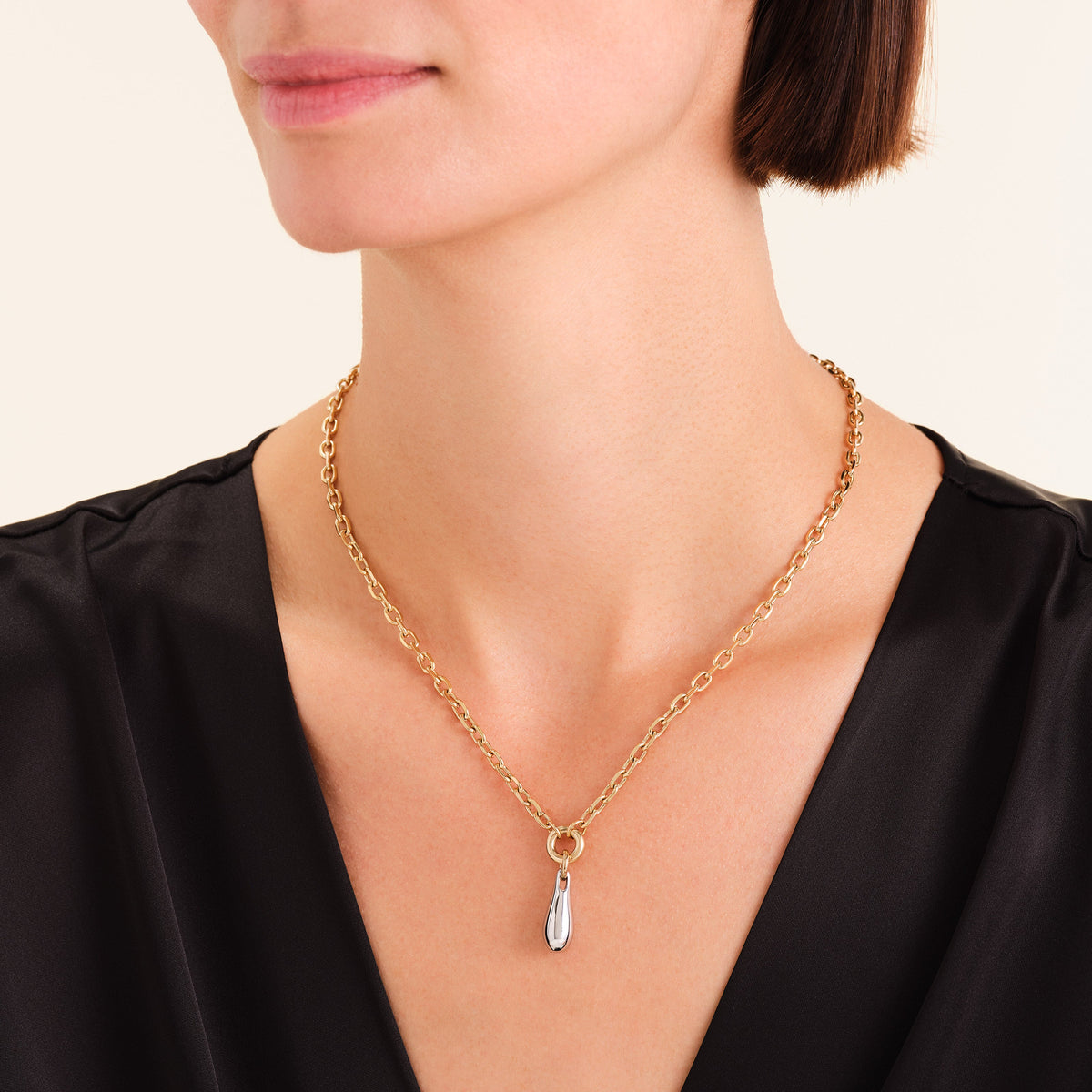 Duotone Drop Necklace leftcolumn,