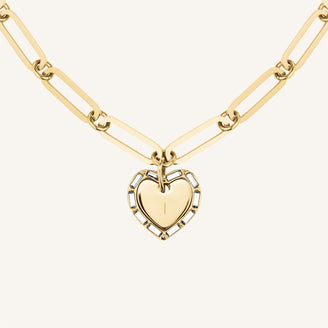 Heart Baguette Necklace JNHBG-J1148, leftcolumn