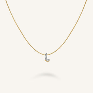 Crystal Letter L Necklace leftcolumn