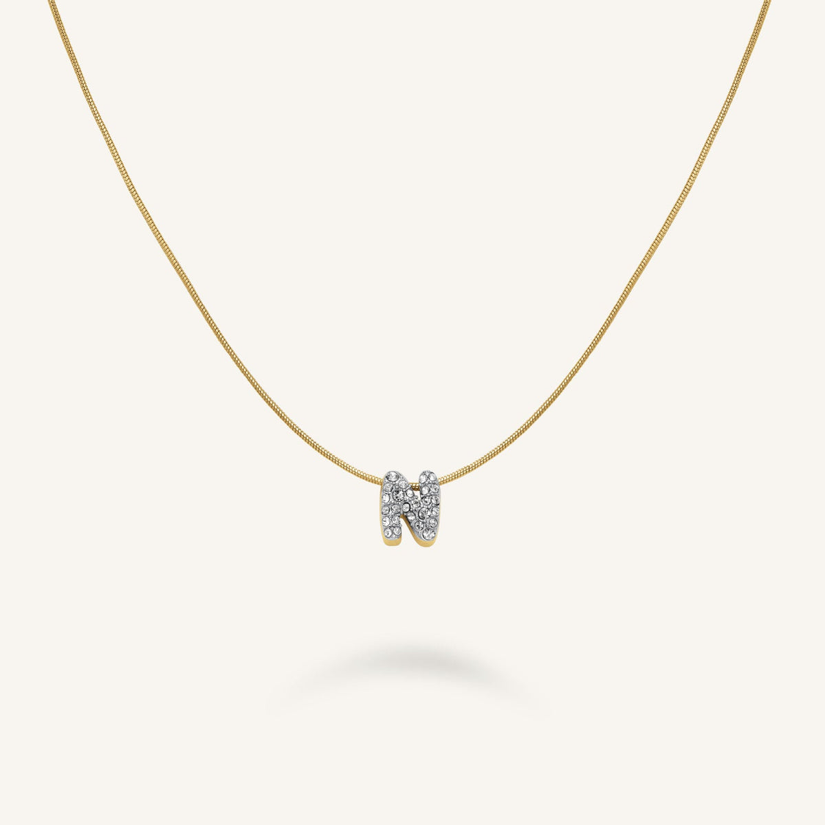 Crystal Letter N Necklace leftcolumn