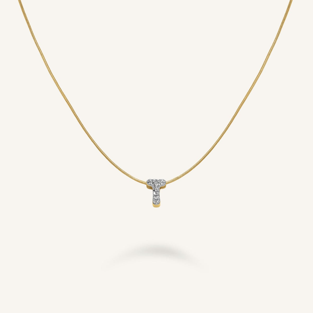 Crystal Letter T Necklace leftcolumn