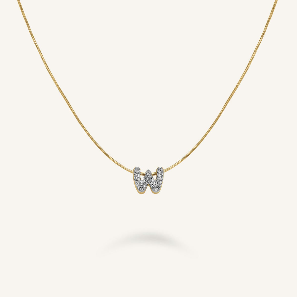Crystal Letter W Necklace leftcolumn