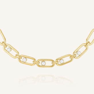 Pearl Link Necklace leftcolumn