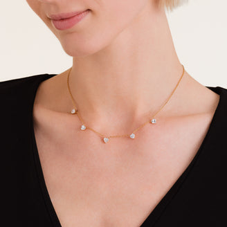 Row Hearts Necklace JNRHG-J1005,leftcolumn,
