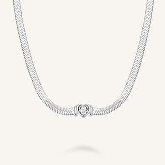 Snake Heart Choker Silver JNSWS-J1003,leftcolumn
