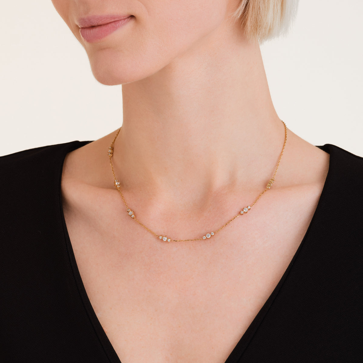 Triple Crystals Necklace JNTCG-J1015,leftcolumn,