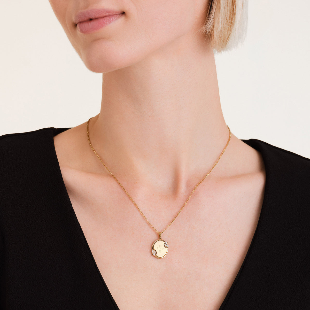 Vintage Oval Necklace JNVOG-J1150, leftcolumn